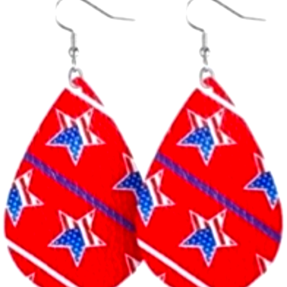 🆕️ Patriotic Faux leather earrings